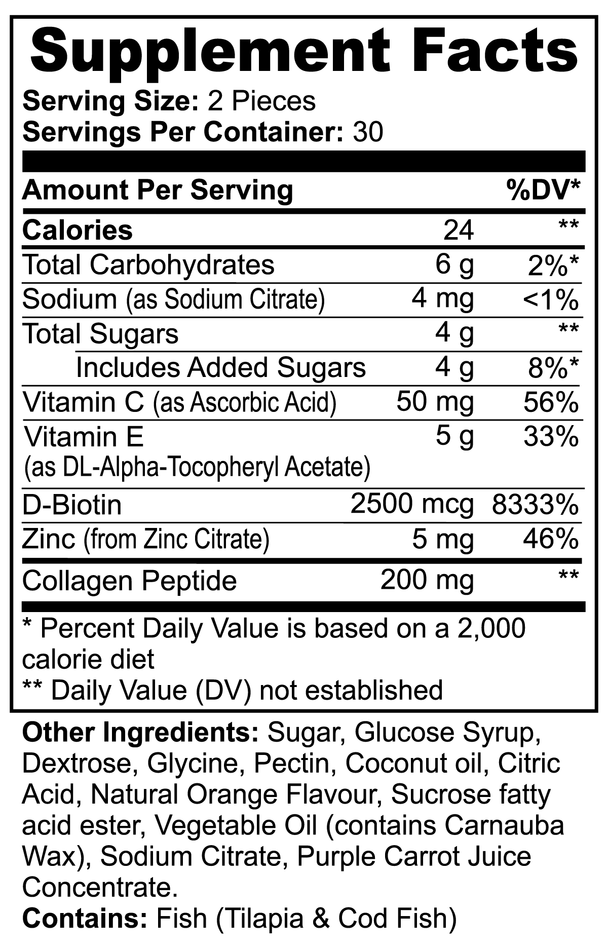 Collagen GummiVites | Biotin | Vitamin C | Orange Flavored